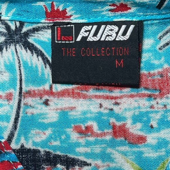 Hawaiian vintage‎ FUBU men’s button down shirt size M - Picture 2 of 4